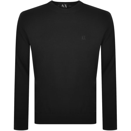 Armani Exchange Logo Knit Jumper Black | Mainline Menswear
